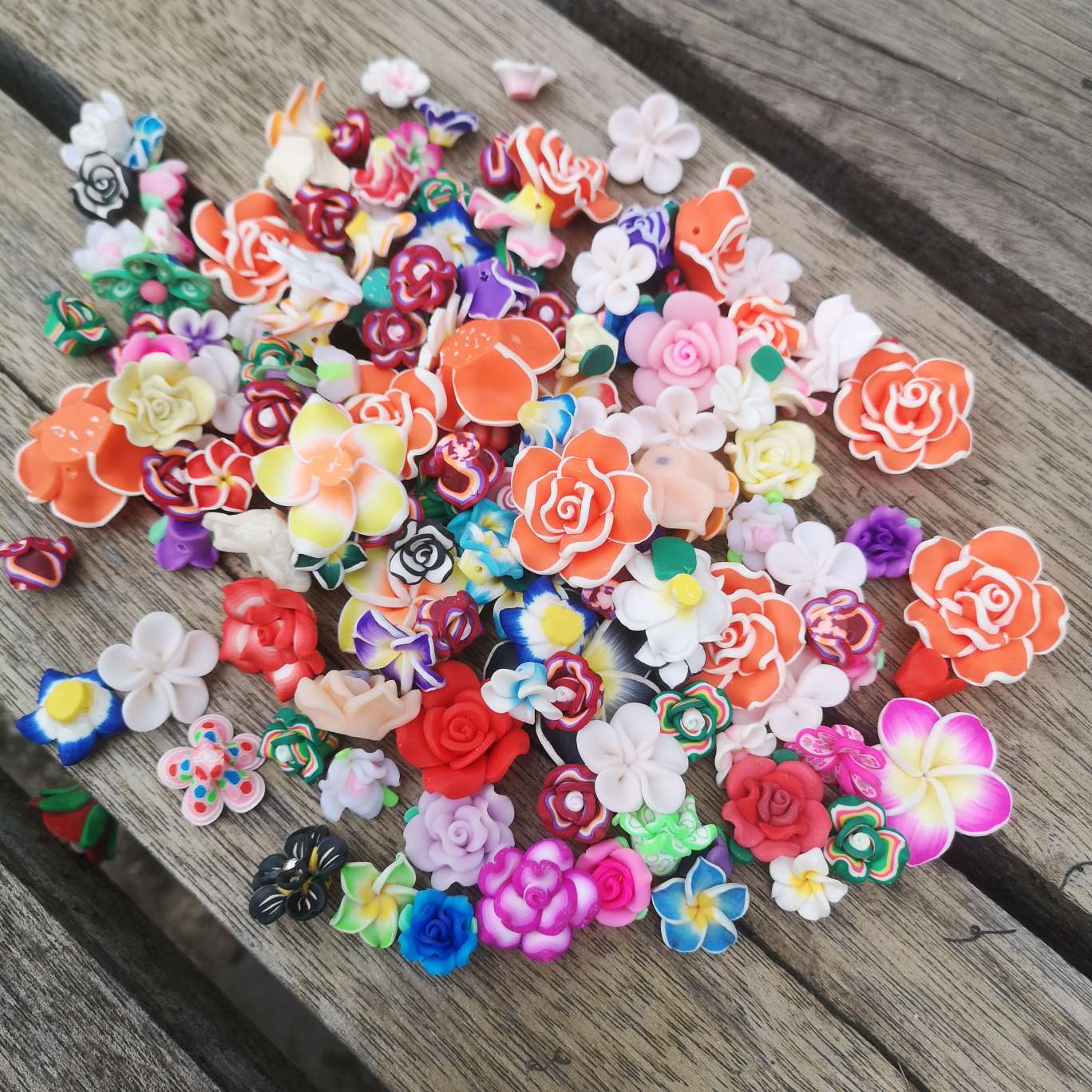 厂家直销软陶花鸡蛋花玫瑰钥匙扣吊坠手机壳仿真食品DIY饰品配件材料