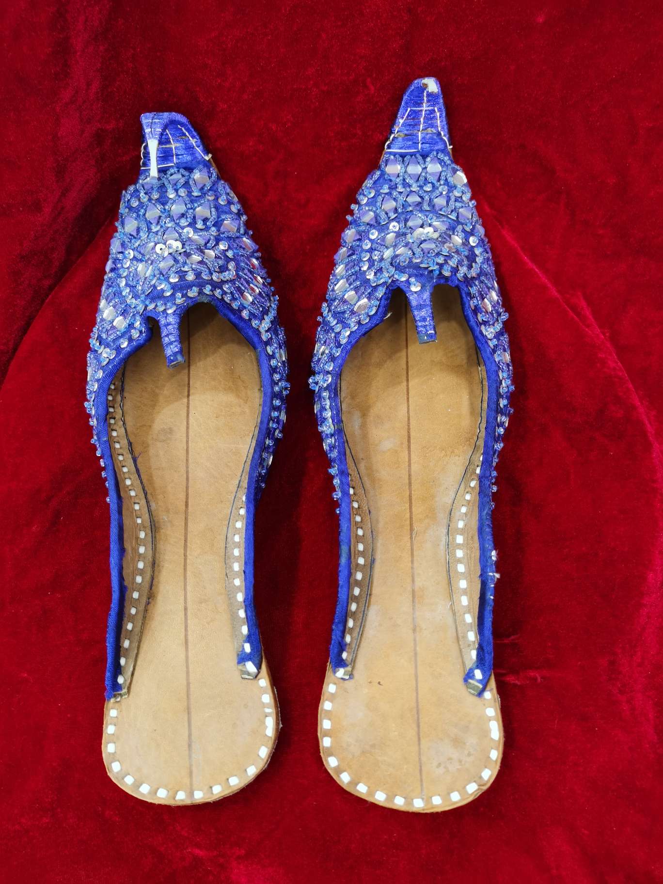 拖鞋传统手工印度风手工羊皮底鞋子