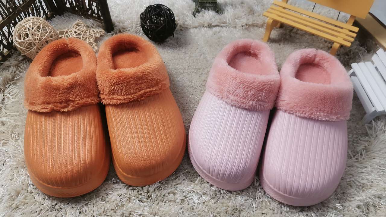 EVA棉鞋白底实物图