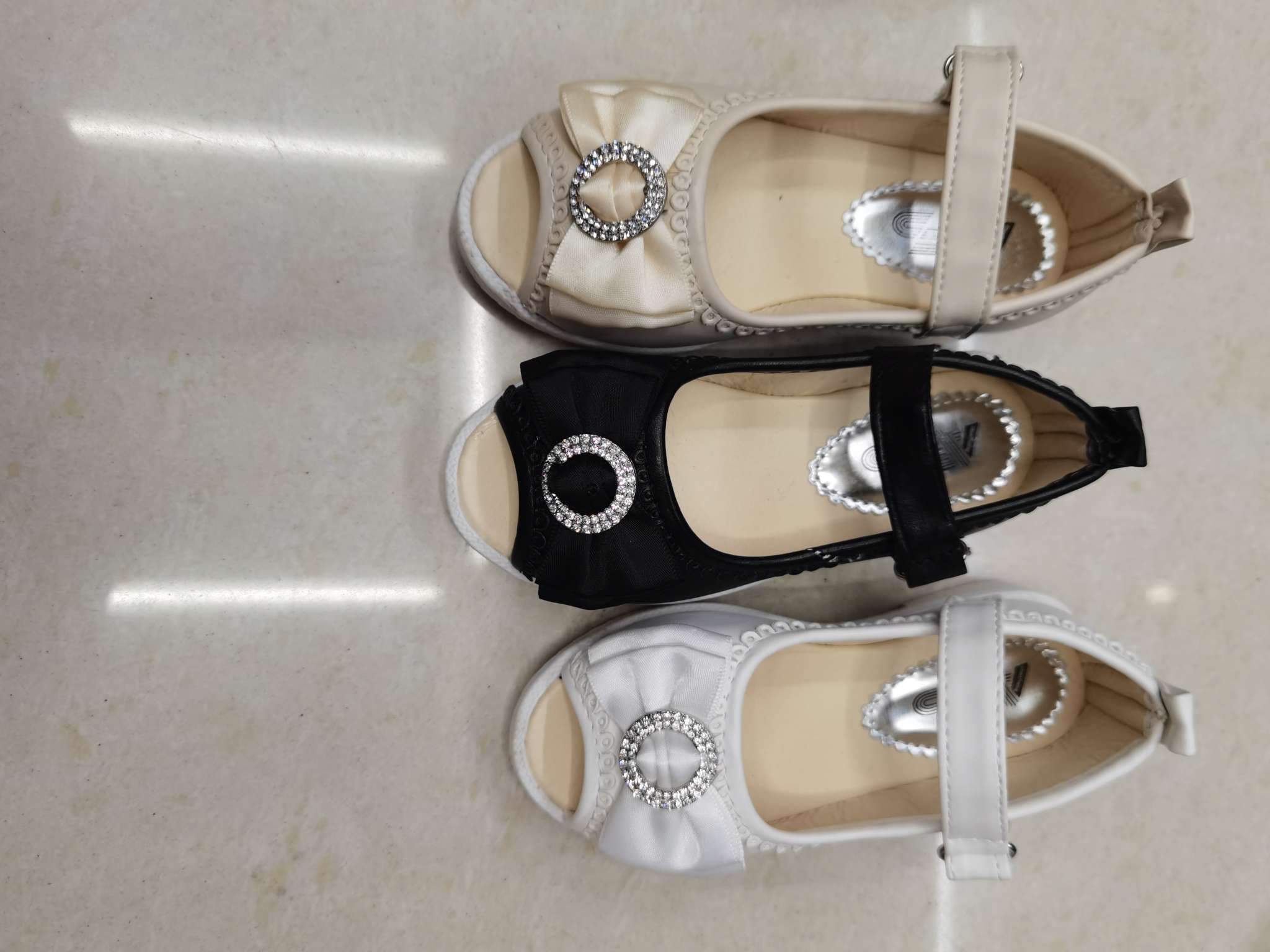 2023 Spring Children Students Perform Korean Version Of Girl's Bow Girl's Fish Mouth Single Shoes 024 Leather Inner Casual Etiquette Shoes