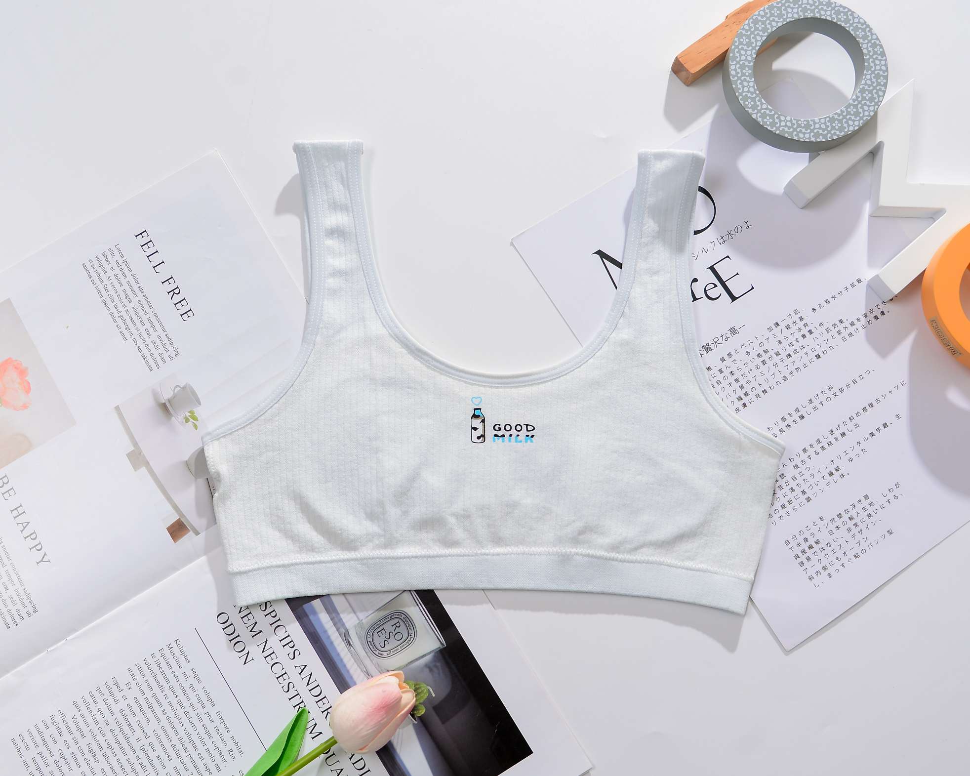 Summer Thin Girls Vest Bra No Trace No Underwire Comfortable Underwear Specification drawing