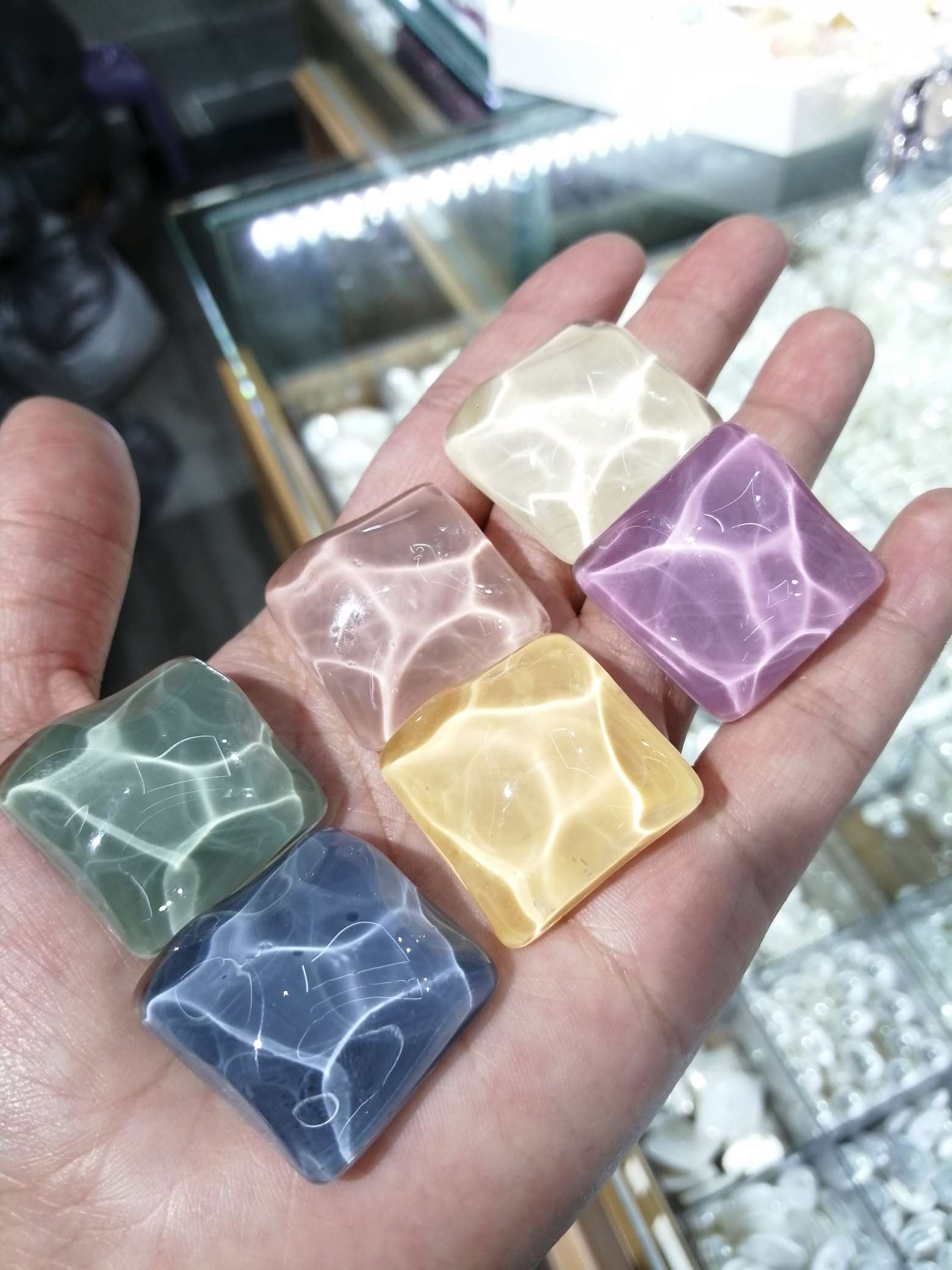 Transparent drop oil concave convex half circle square 30mm thumbnail