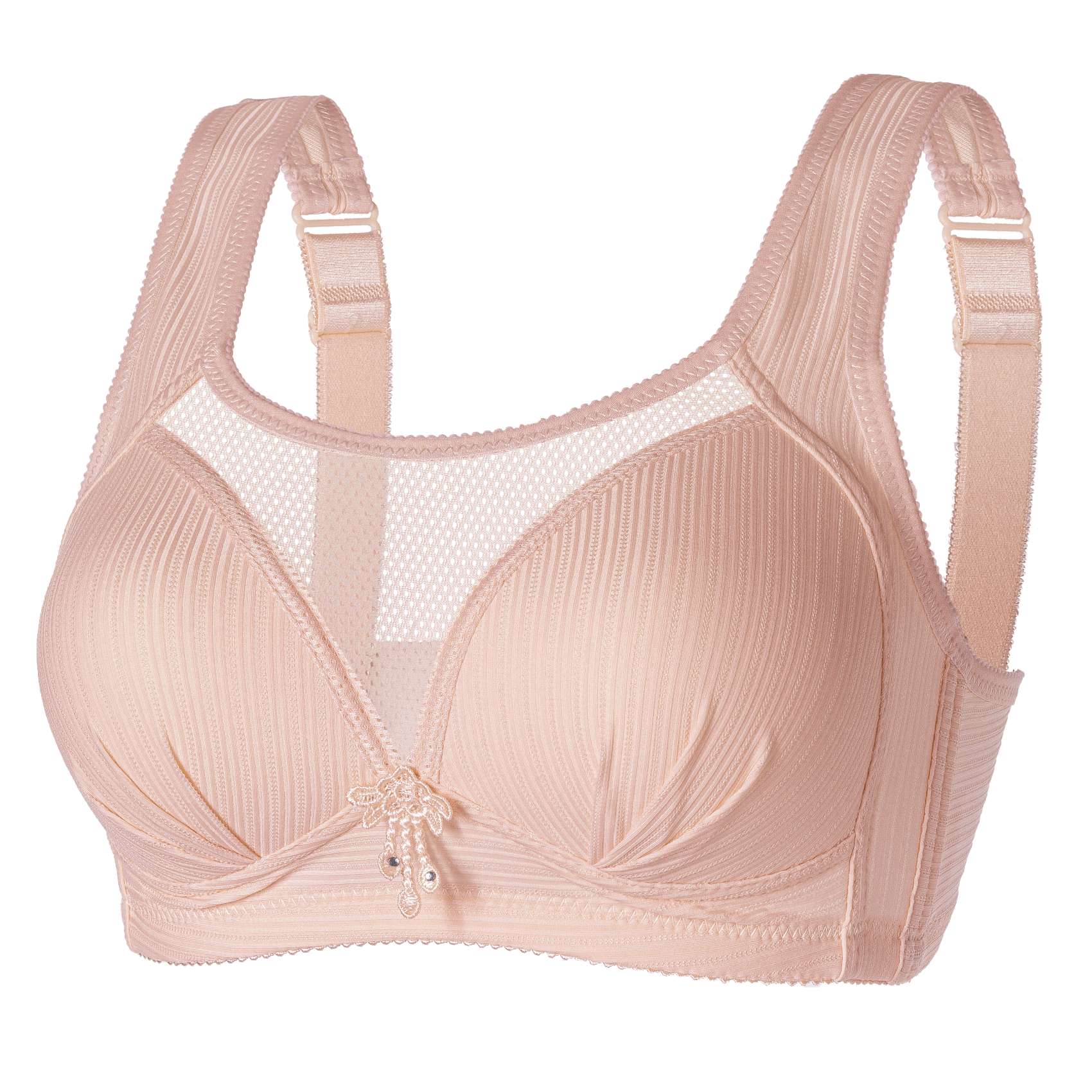 Middle-Aged And Elderly Mothers Mesh Vest Bra No Trace No Underwire Comfortable Underwear details Picture