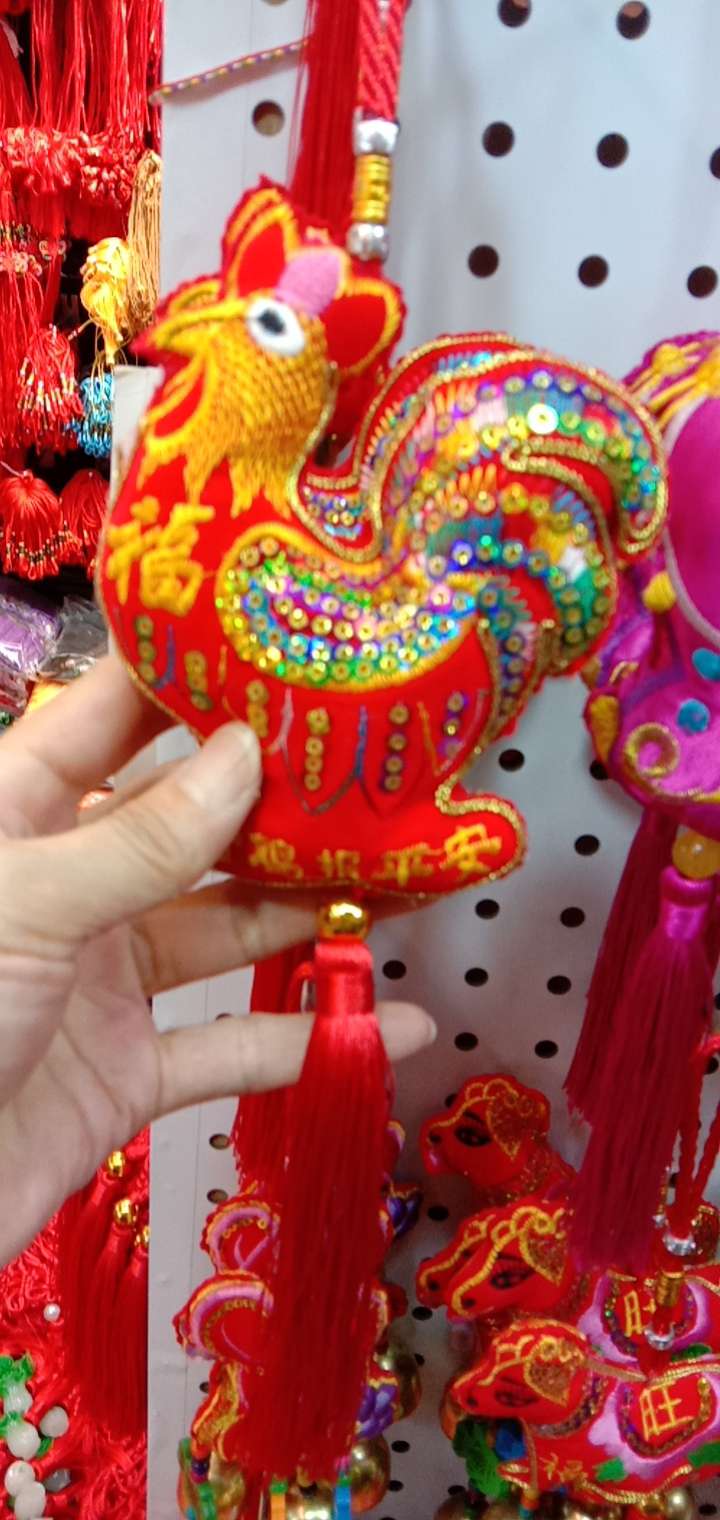 流苏鸡国潮装饰品挂件工艺品
