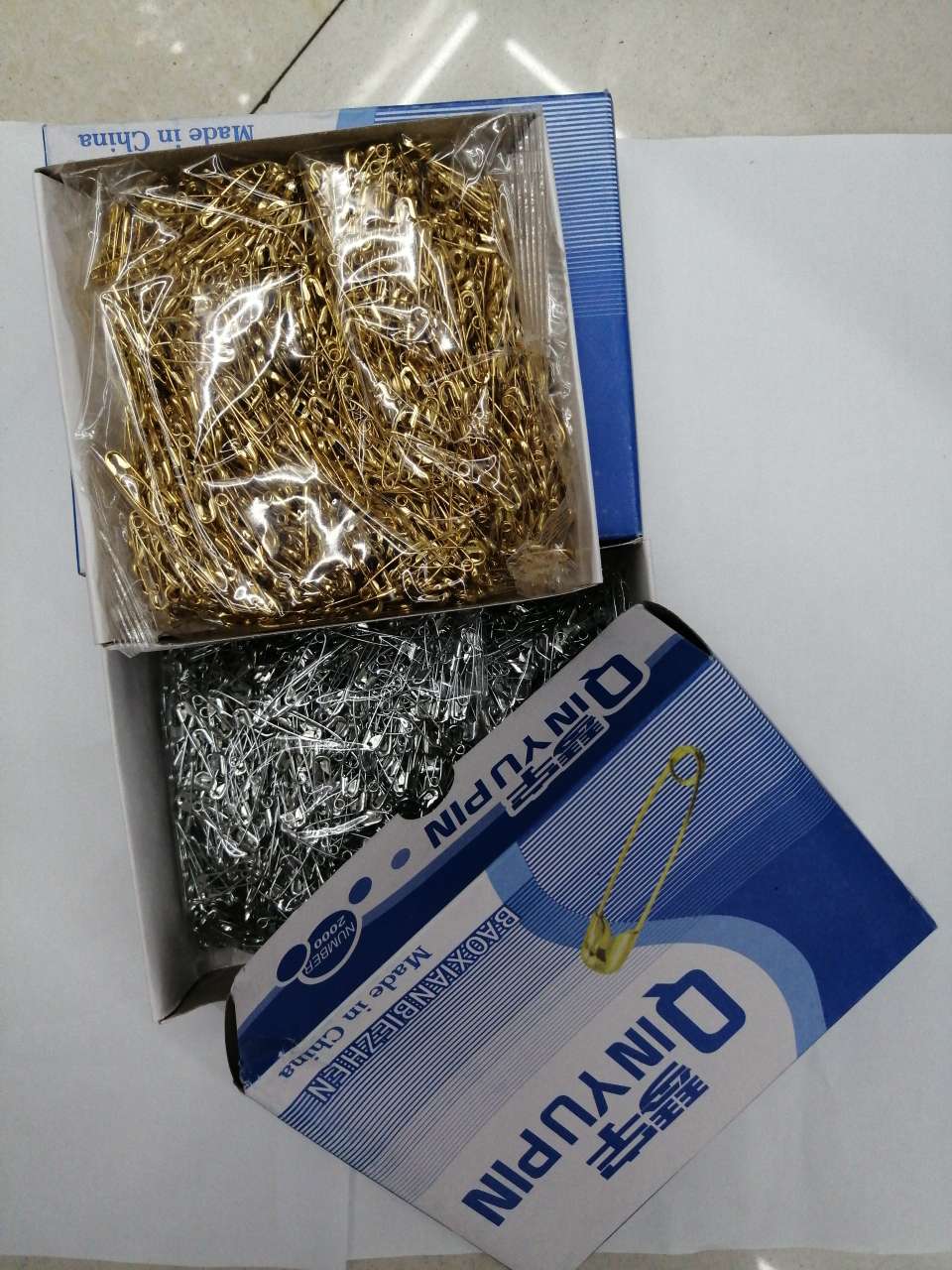 吊牌别针，银色，金色，铁别针，2000\盒产品图