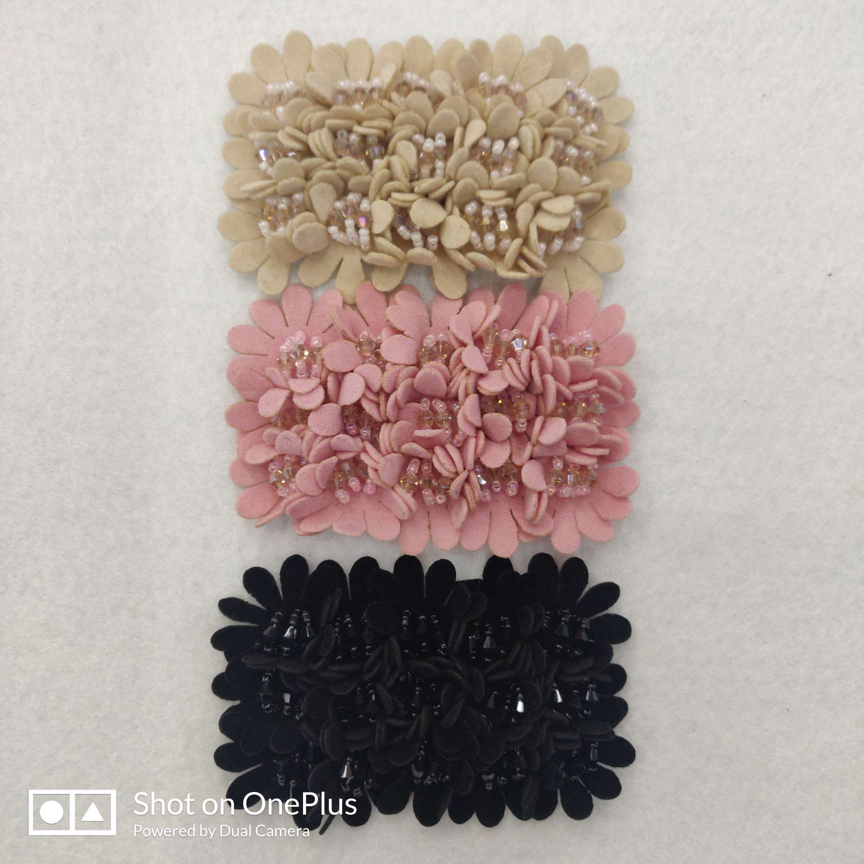 双面绒水晶手工鞋花