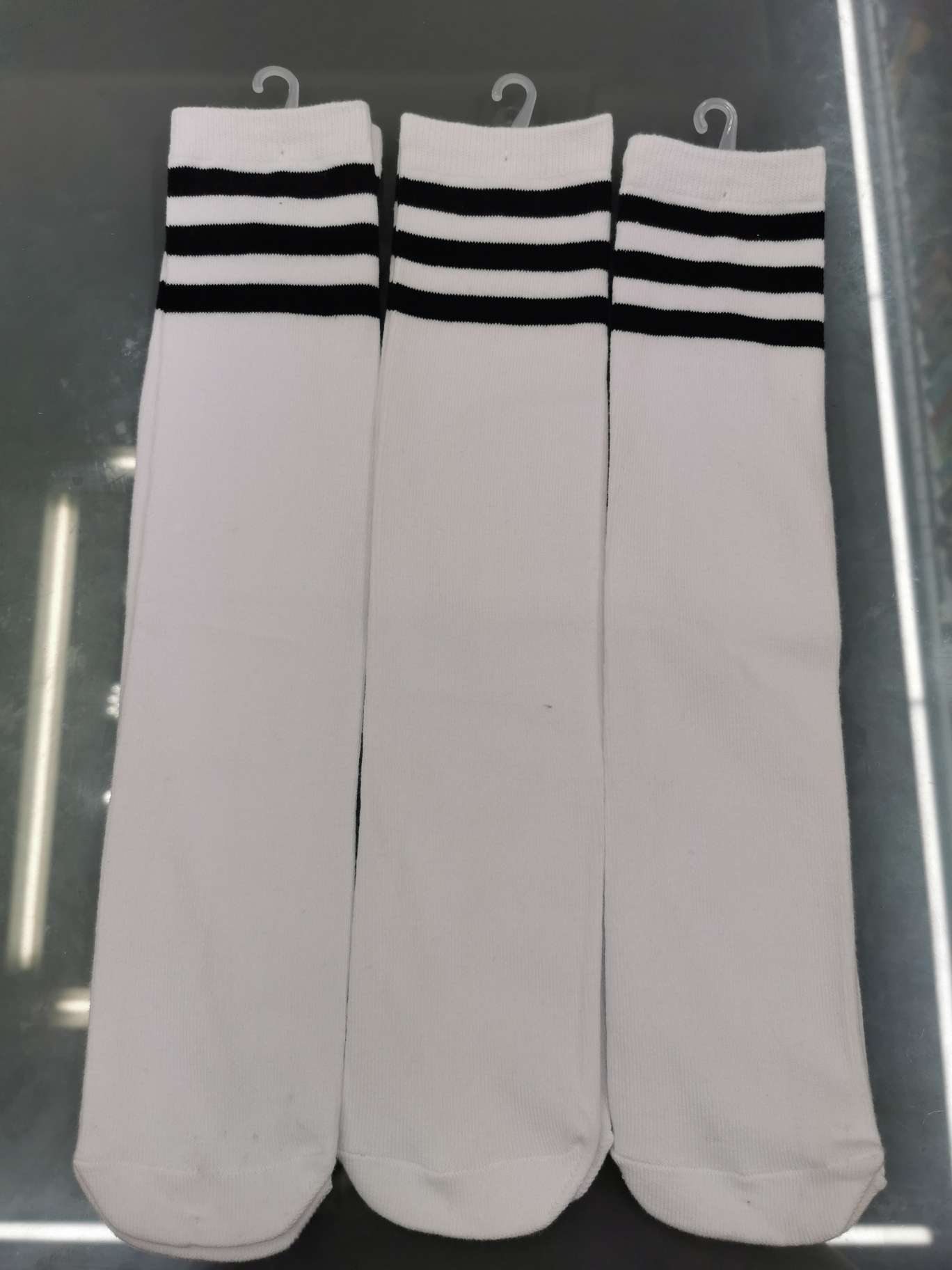 学生袜、小学生毕业袜、白色横条袜