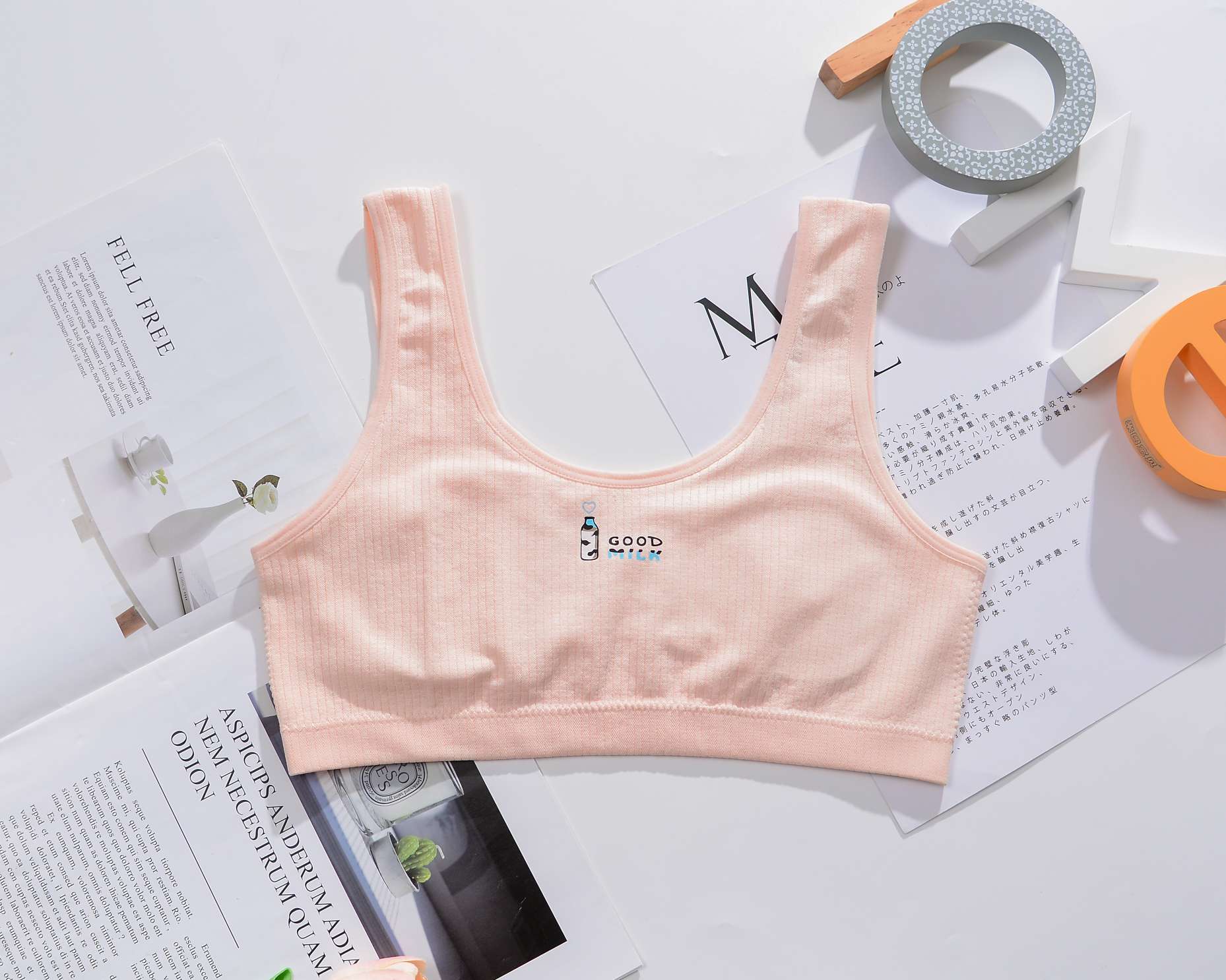 Summer Thin Girls Vest Bra No Trace No Underwire Comfortable Underwear undefined