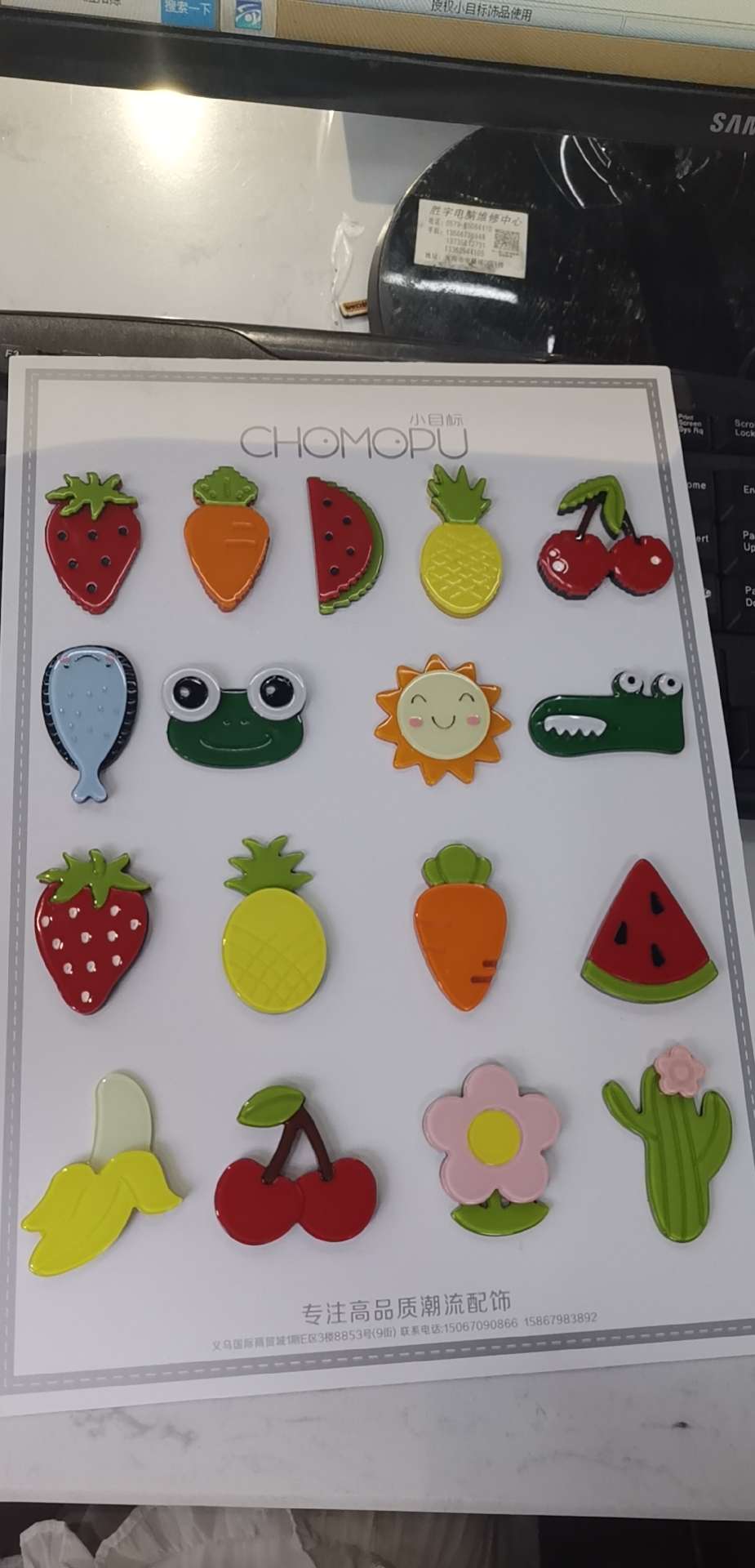 Network hot style acrylic accessories double - layer fruit thumbnail