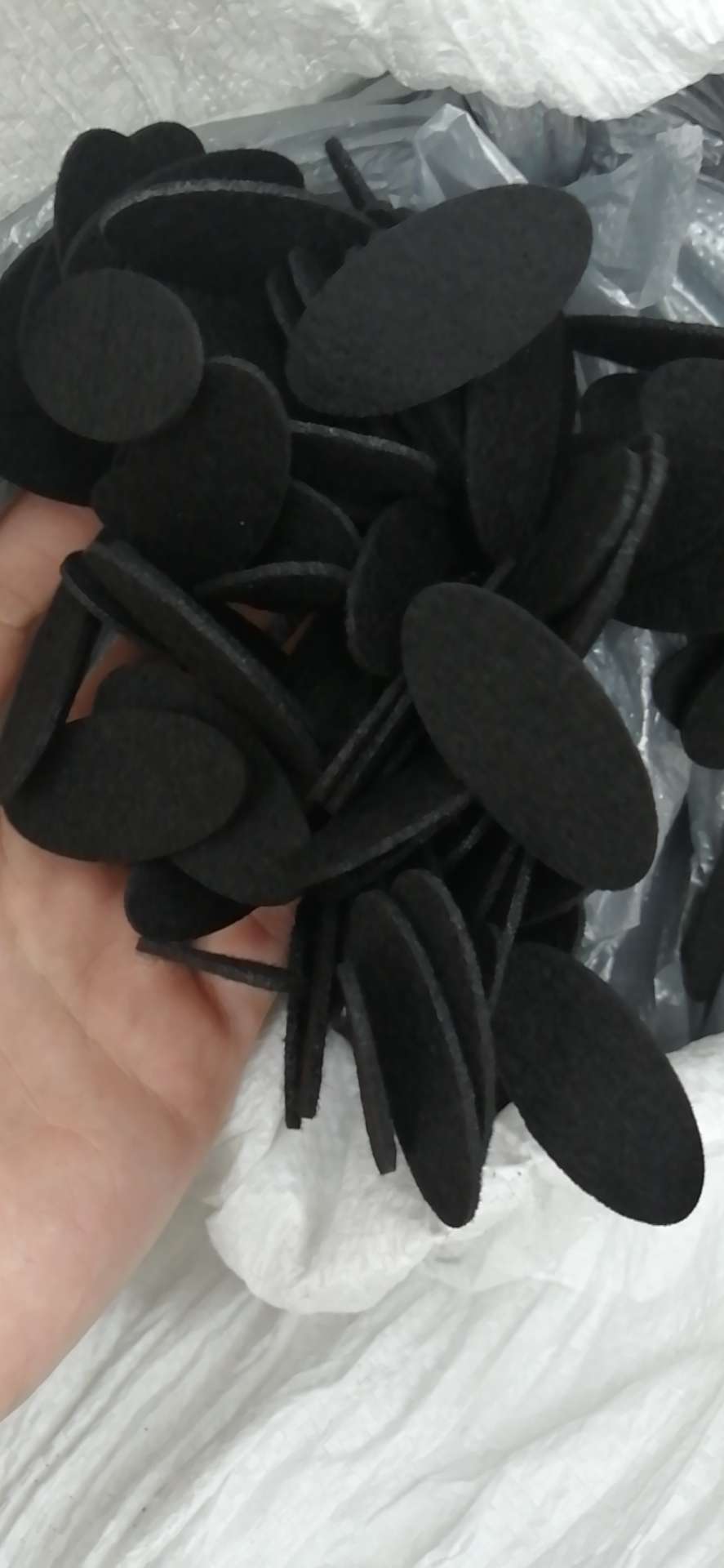 饰品扣，头饰布贴，遮结点，遮破洞，椭圆型，无纺布2.0，2*4