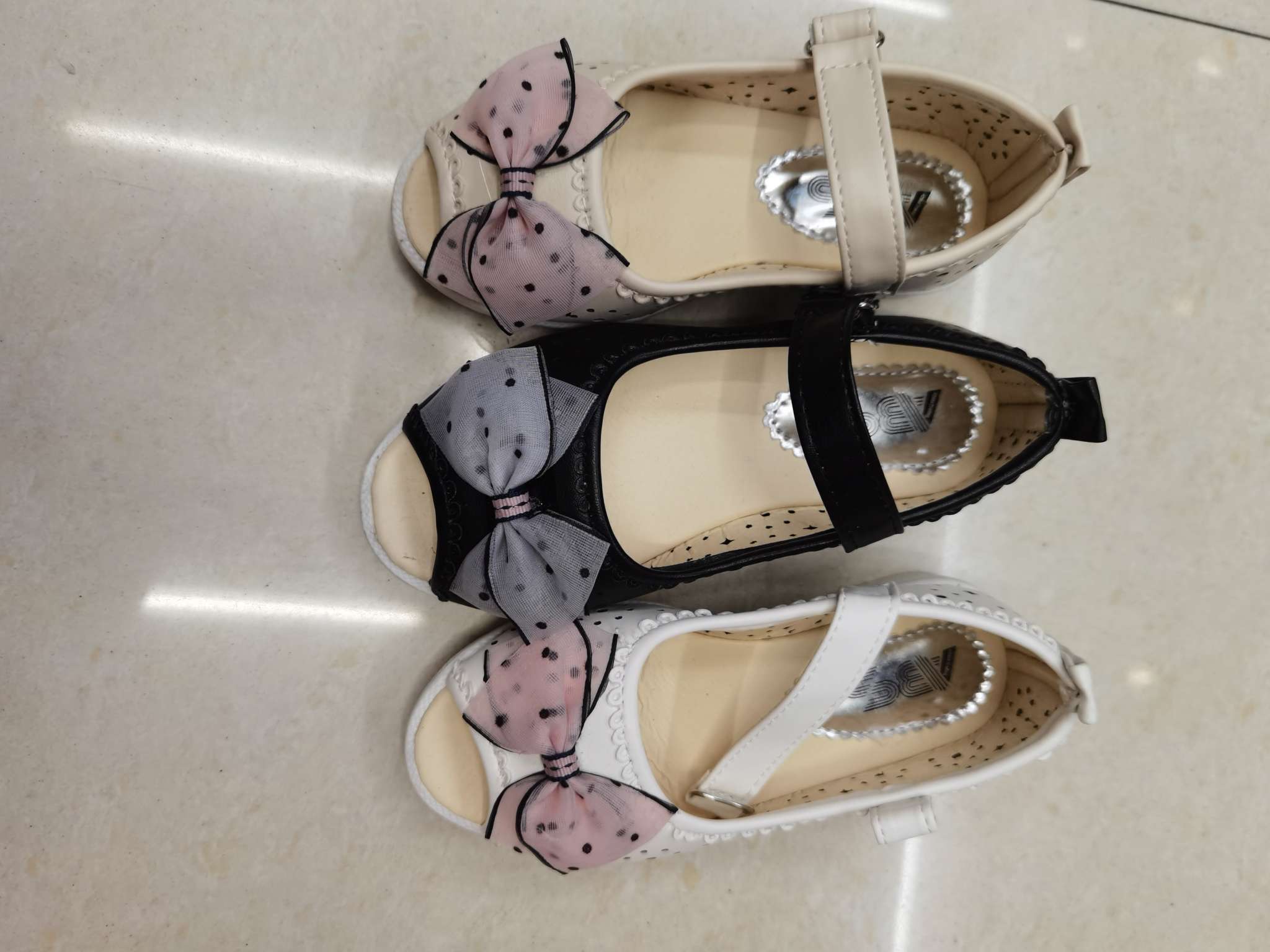 2023 Spring Children Students Perform Korean Version Of Girl's Bow Girl's Leather Shoes Single Shoes 023 Leather Inner Casual Etiquette Shoes