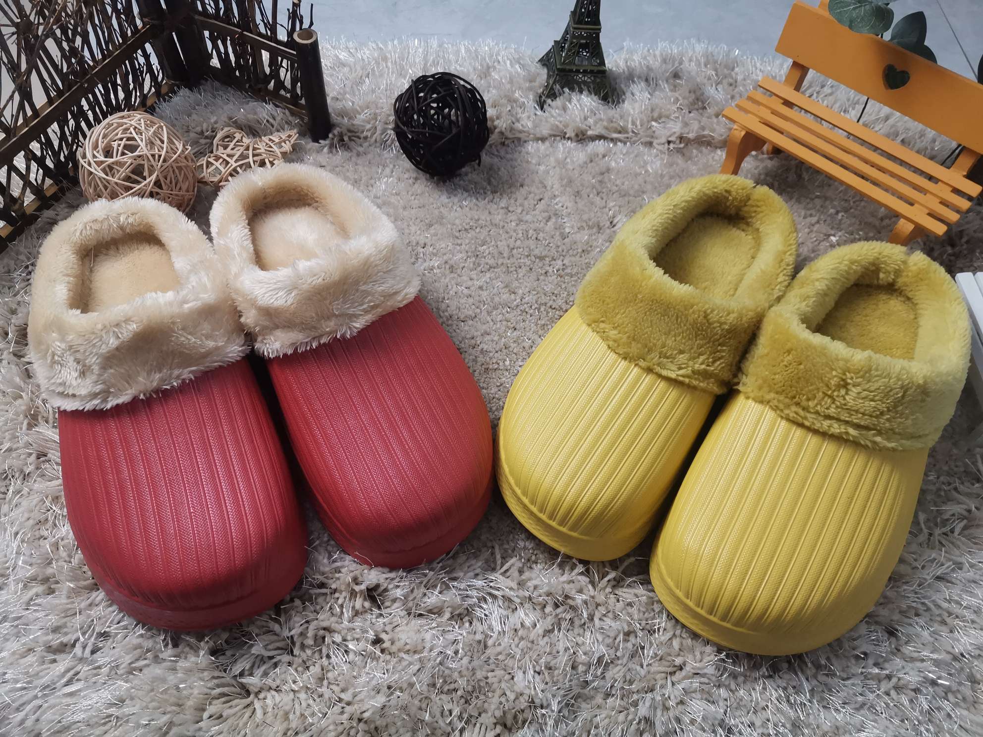 女式棉鞋实物图