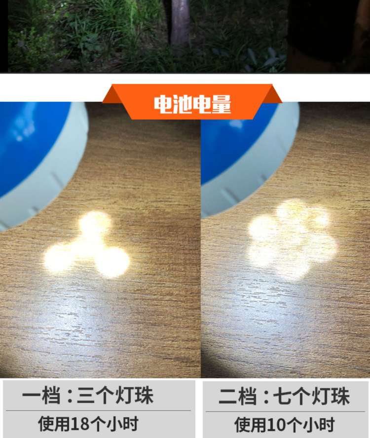 久量 LED-962C 充电手电筒家用照明户外探照灯强光小手电应急灯详情图7