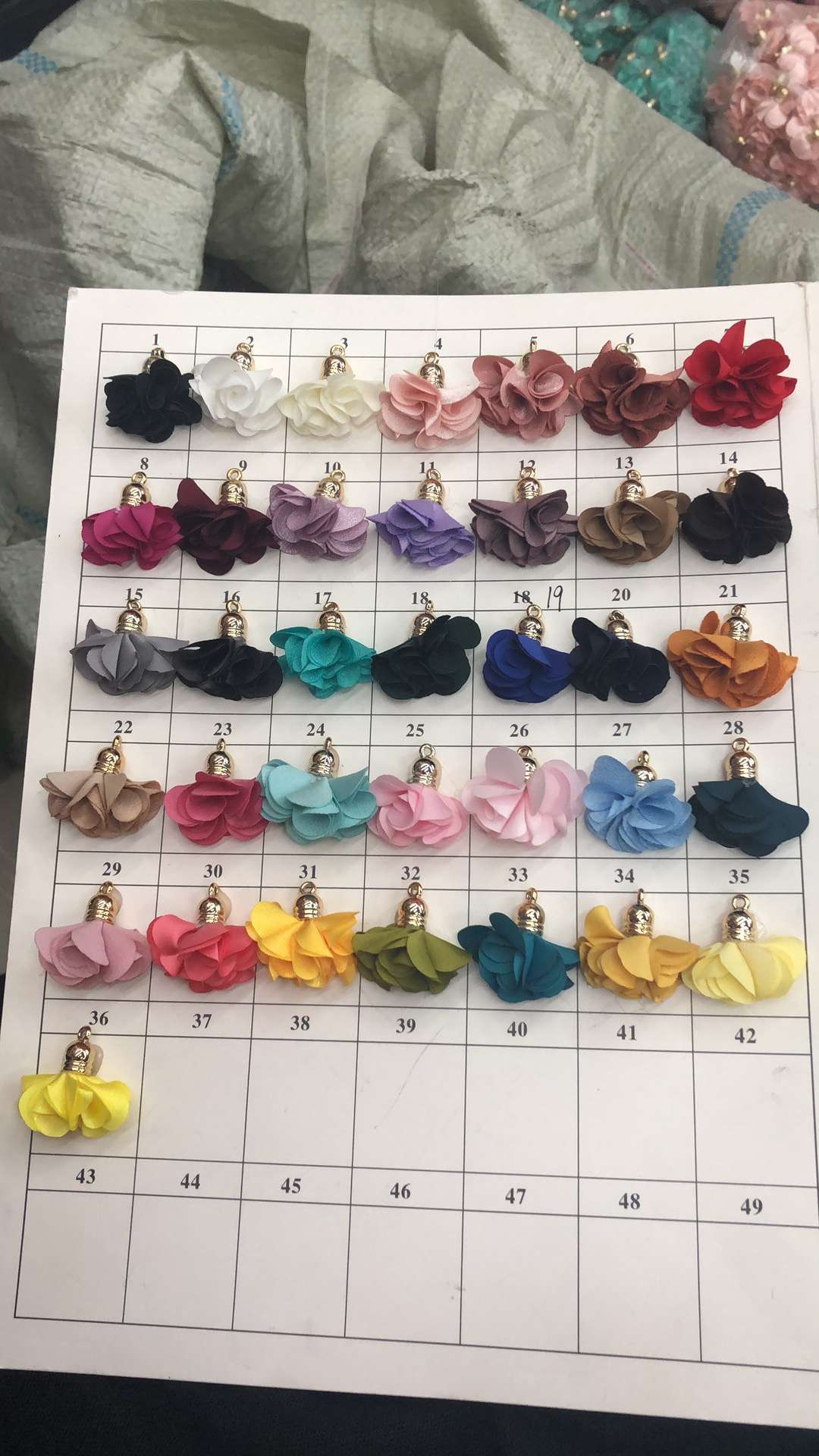 Accessories Clothing Headwear Daily Accessories Fringe Pendant 6 Flower With Hat Cloth Flower Spot Manufacturers Direct Hat Clock Flower Creative Day details Picture
