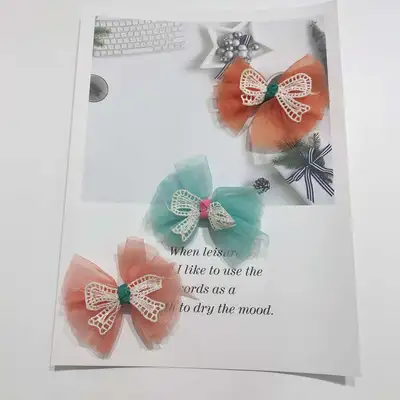 Net Bow Headpiece Floret Dress Flower Accessories Floret