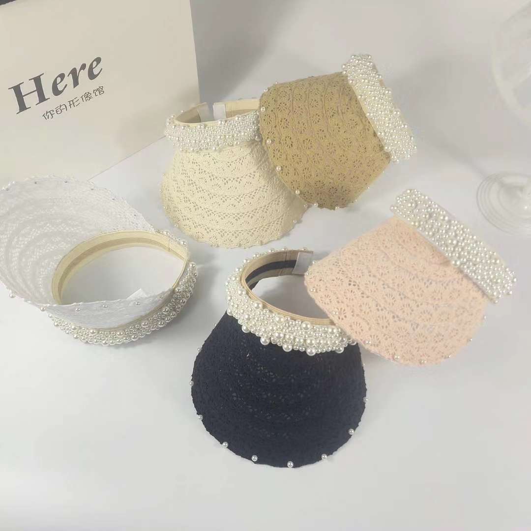 Korean-style lace pearl hairpin cap
