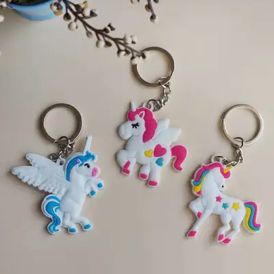Unicorn soft plastic pendant cartoon PVC key chain thumbnail