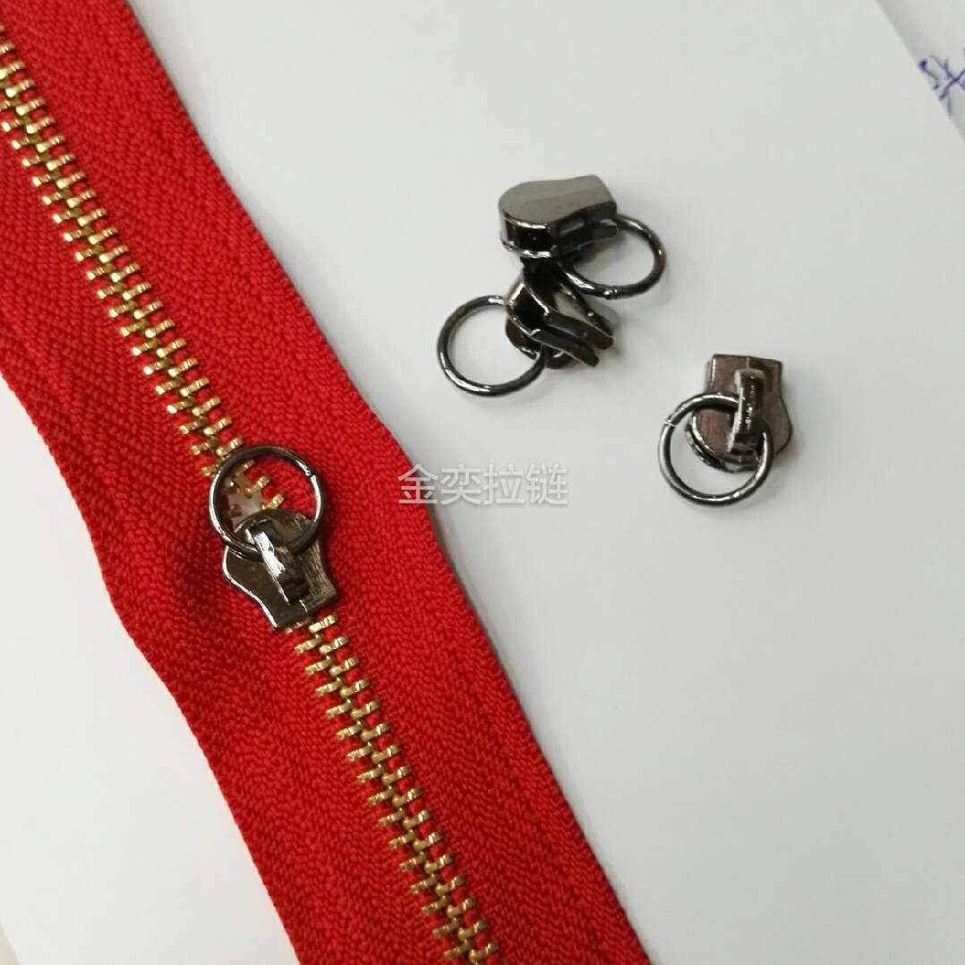 5# copper zipper metal hanging grab black 1CM circle zipper head bags general home textile thumbnail