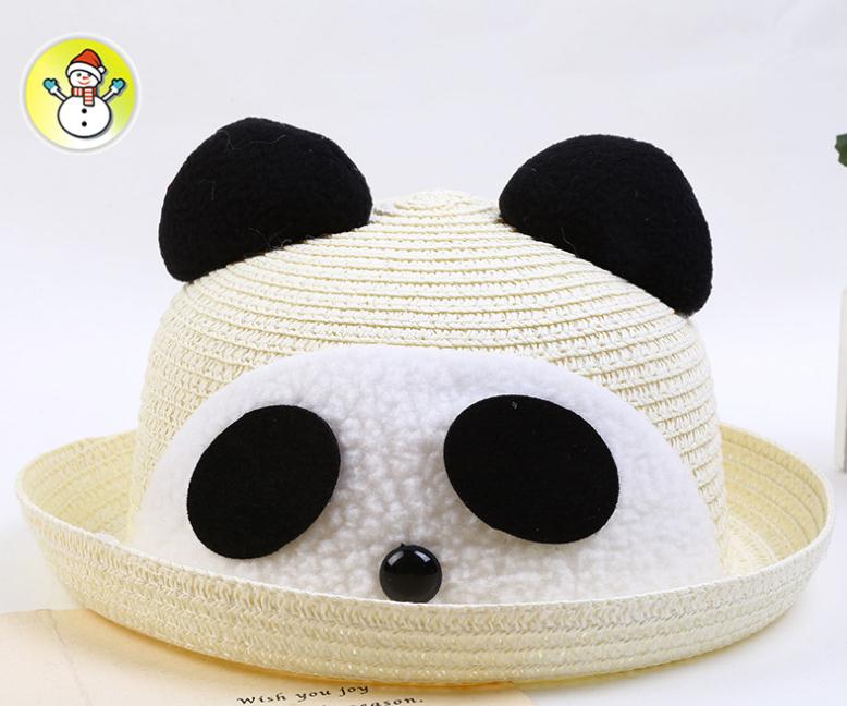 Panda children's straw hat/beach hat/sun hat, accessories