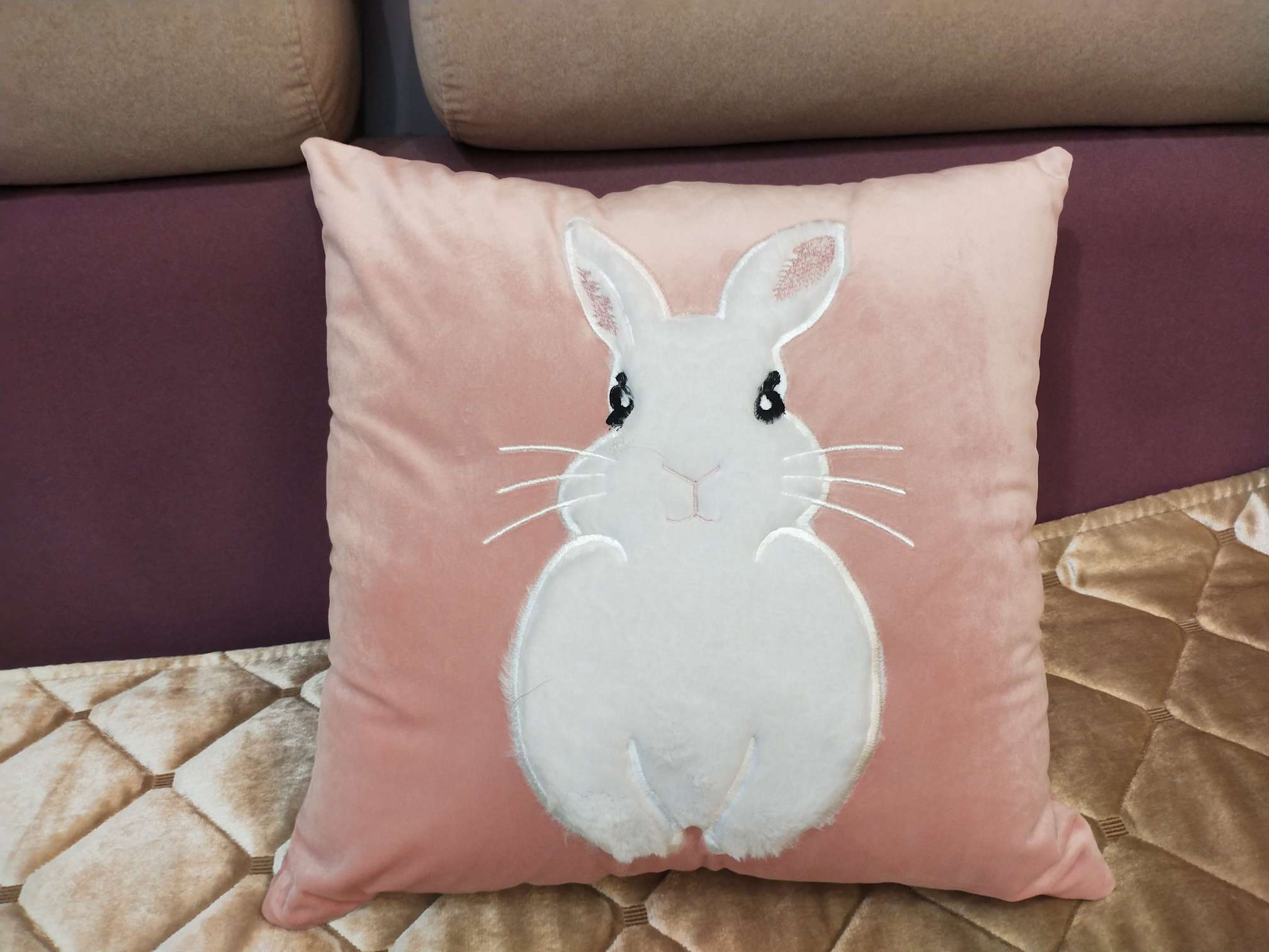 Nordic ins throw pillows, car sofa cushions, bay window cartoon rabbit and deer embroidered backrests undefined