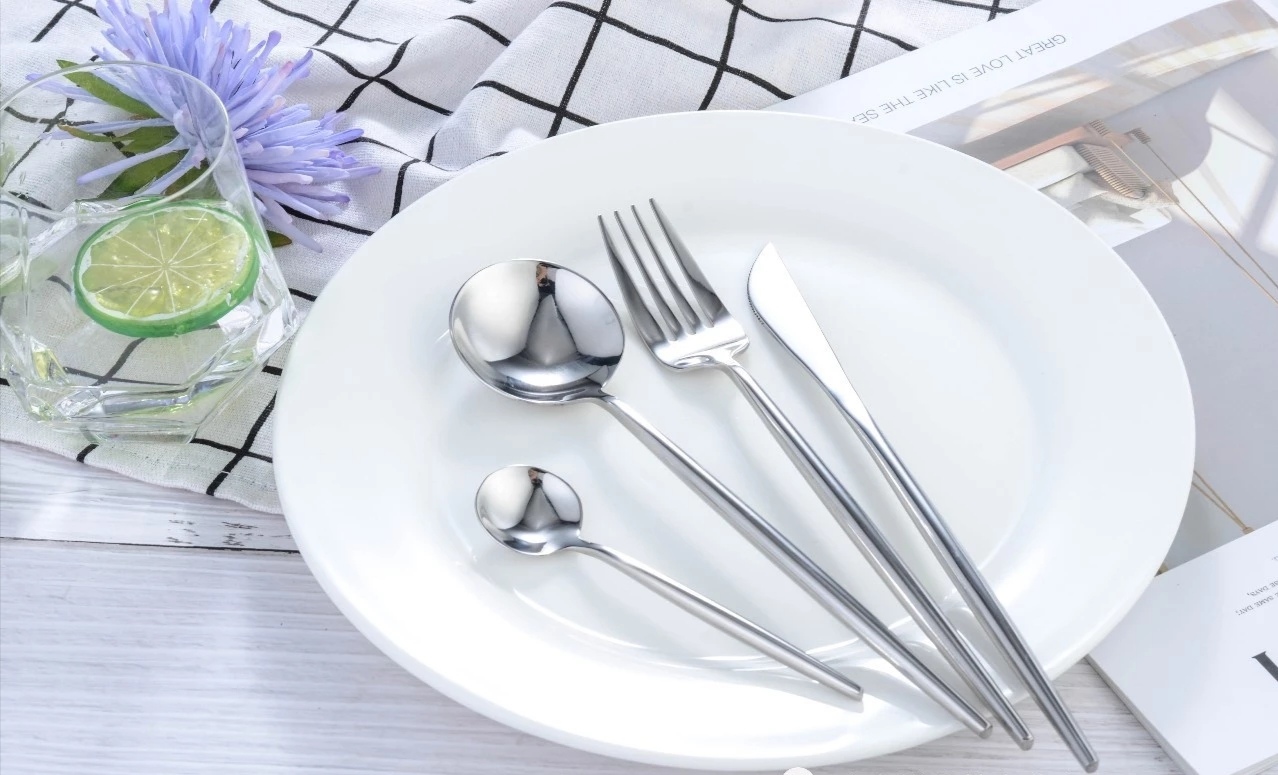 Web celebrity knife and fork series stainless steel wire drawing main spoon