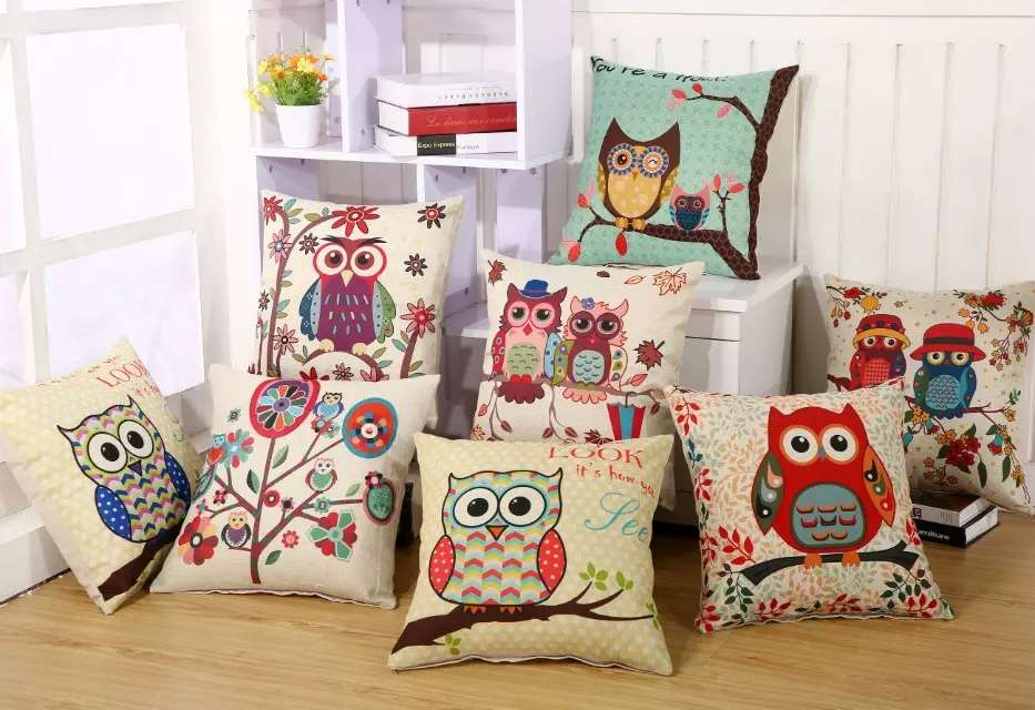 Digital printed throw pillows, customizable patterned linen cushions, home sofas, bedroom cushions, company event gifts for free customization details Picture