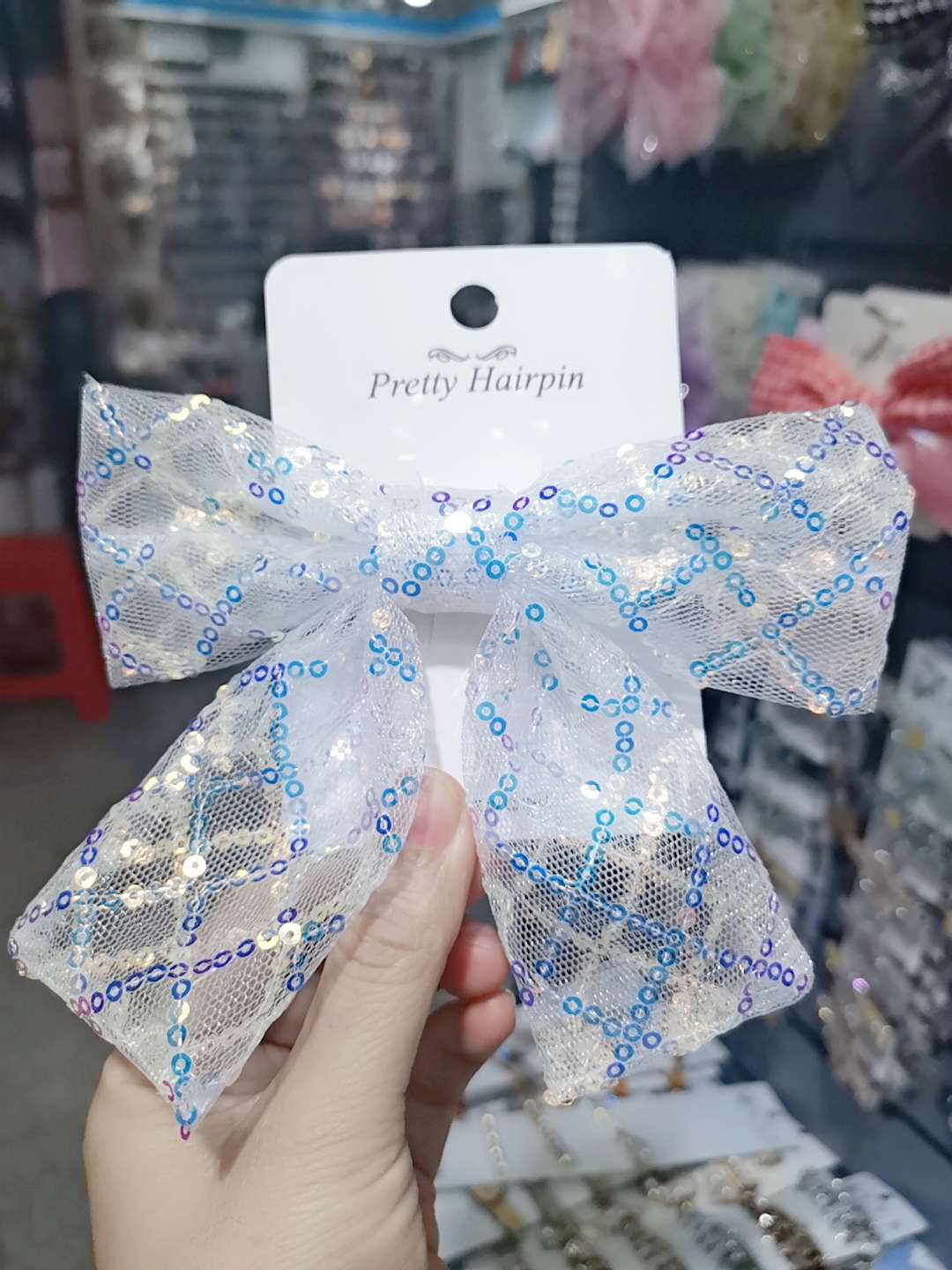 亮片蝴蝶结丫夹