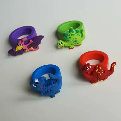 Animal cartoon PVC soft adhesive ring thumbnail