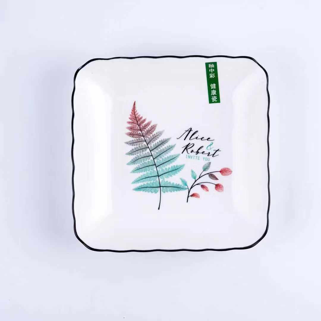 Spring Leaves 6 Inch Horizontal Grain Bowl Specification drawing