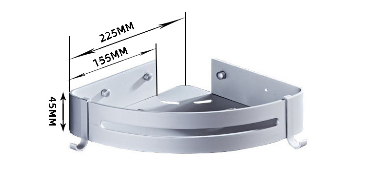 厂家直销 免打孔太空铝浴室三角架 卫浴转角架 卫生间三角置物架产品图