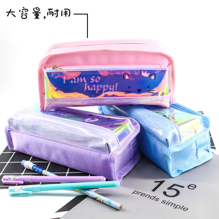 简约可爱超大容量铅笔盒 文具收纳袋 笔袋