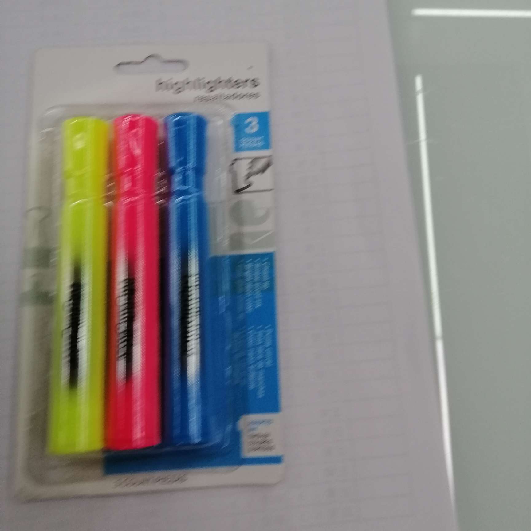 Hanjia Stationery, Office Culture, Student Writing Tools, Highlighters, 3 clip-on Highlighters, pV bag full figure