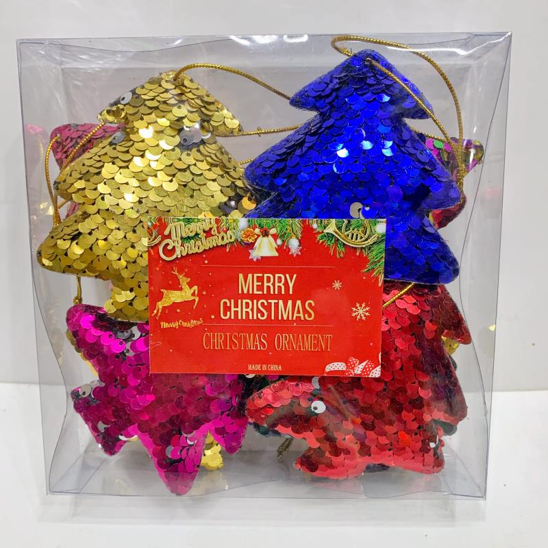 圣诞节礼物亮片挂件彩色盒装欧美热销详情图1