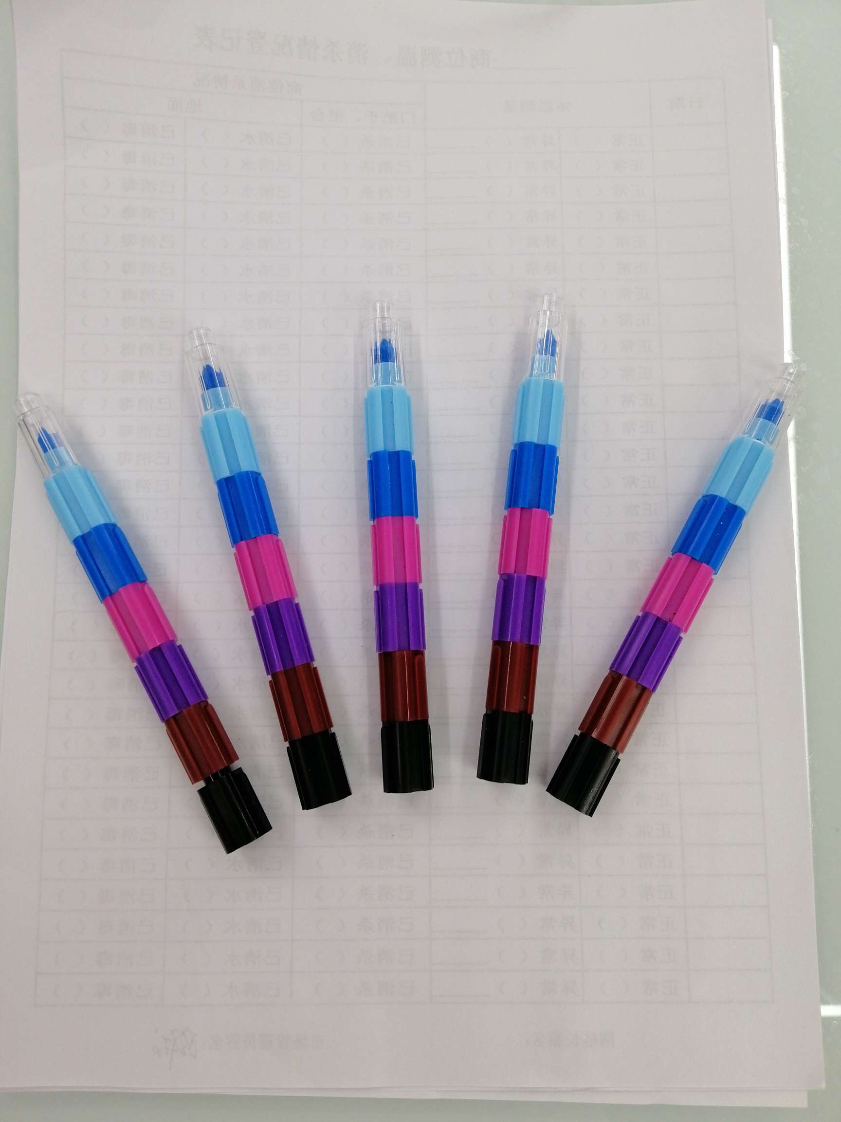 6 crayon PⅤ bag packaging Specification drawing