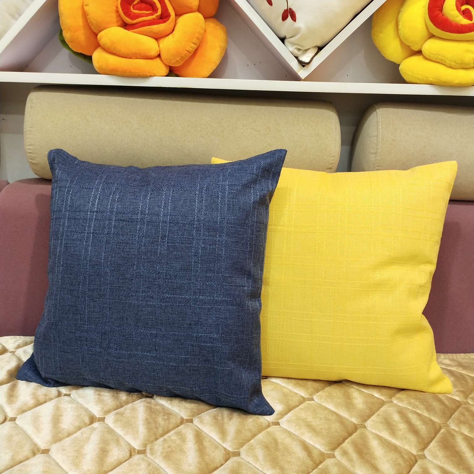 素色简约现在办公室沙发靠垫汽车靠枕纯色家用客厅靠背详情图9