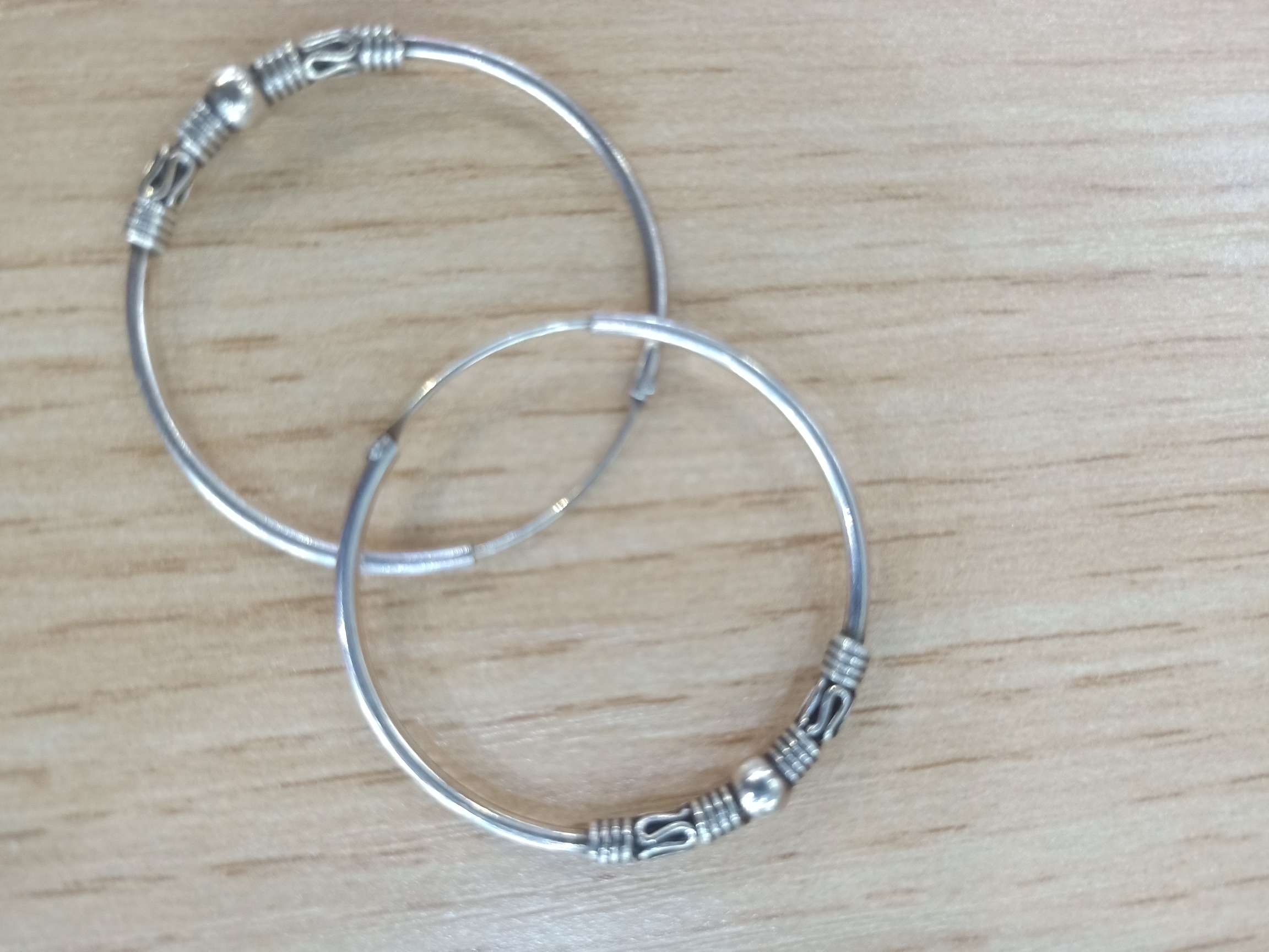 泰银纯银耳环耳圈，直径3.4cm大小，款式新颖紧致潮流产品图