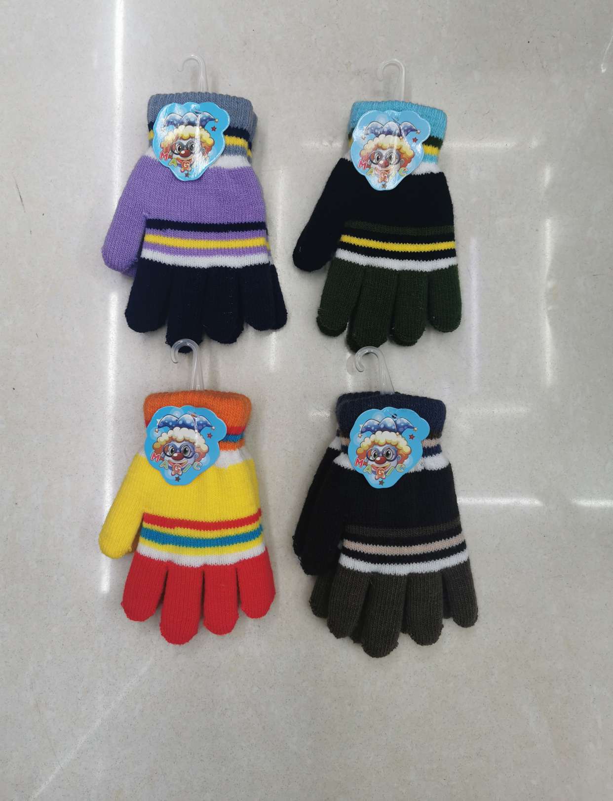 Children's five - color stripe double - ply hair finger thumbnail