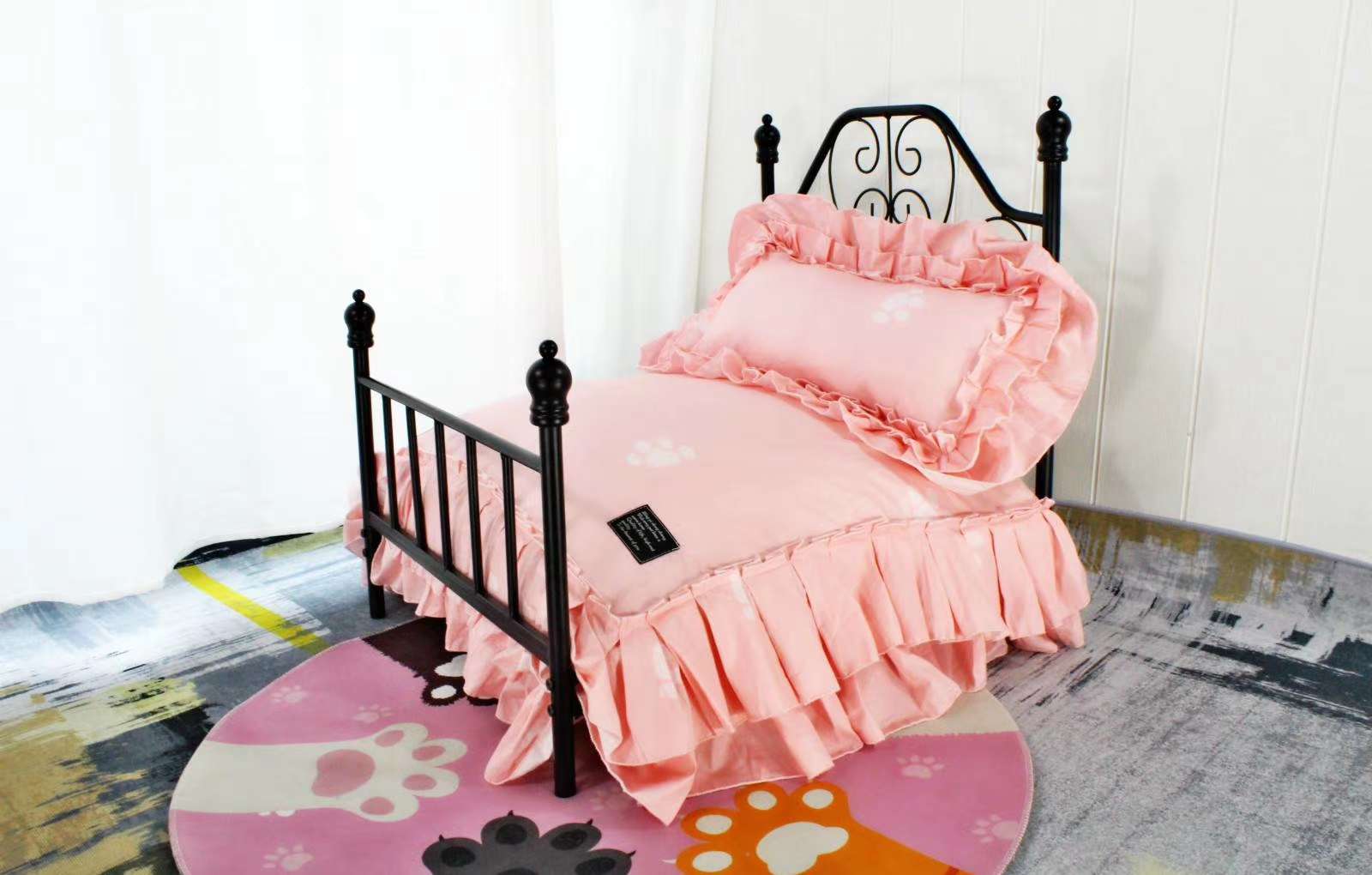 爆款宠物床系列铁艺宠物床架+纯棉床品四件套床品垫子全可拆洗现预订中，需要老板们联系啦详情图9