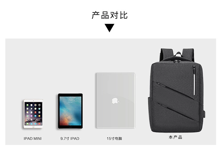 2020男双肩包商务背包USB充电新款韩版单肩手提15.6笔记本电脑包详情图3