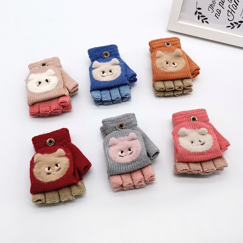 Children's flap gloves