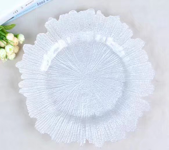 Glass dinner plate wedding main plate Western dinner plate personality decoration living room decoration opening soft decoration home luxury fashion creative home decoration dazzling 013 thumbnail