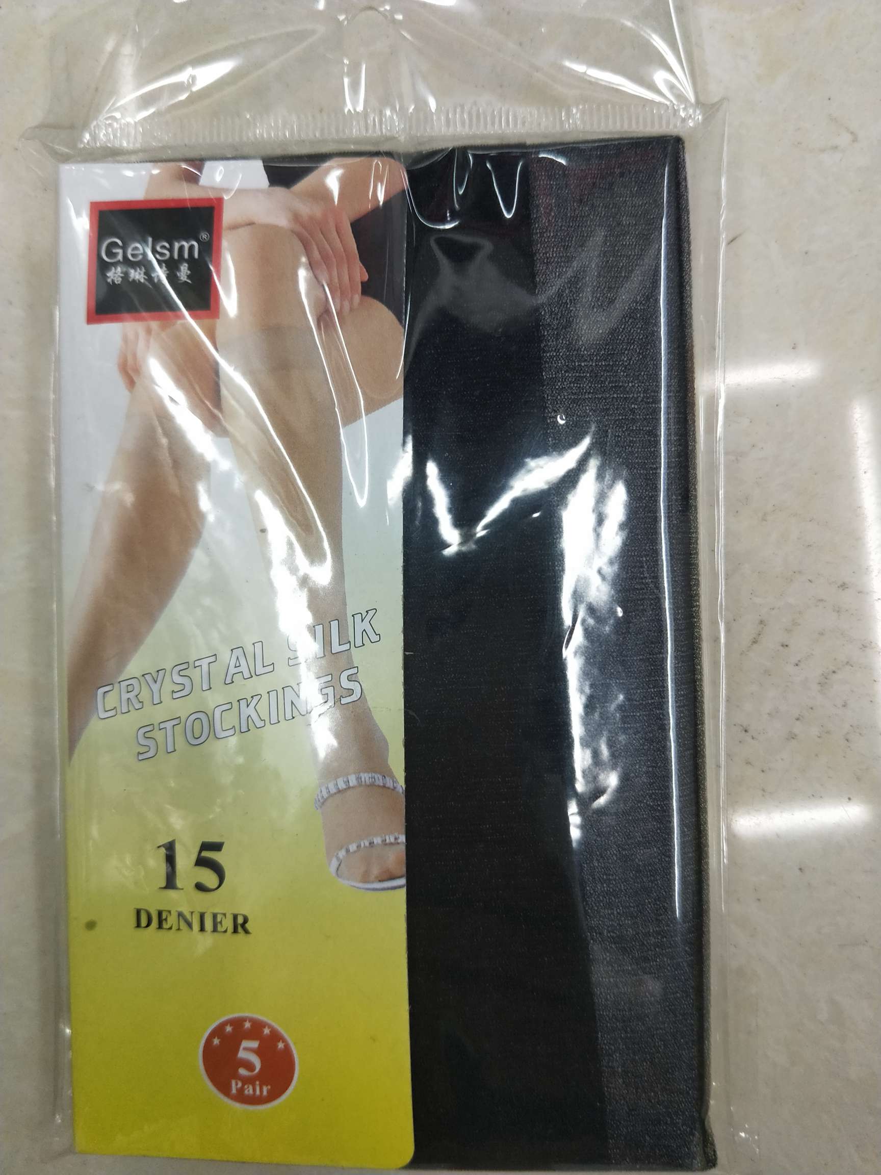 Crystal stockings in black