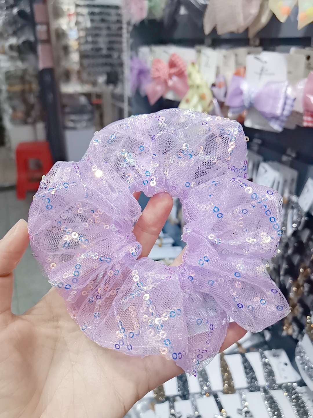 韩版亮片大肠圈