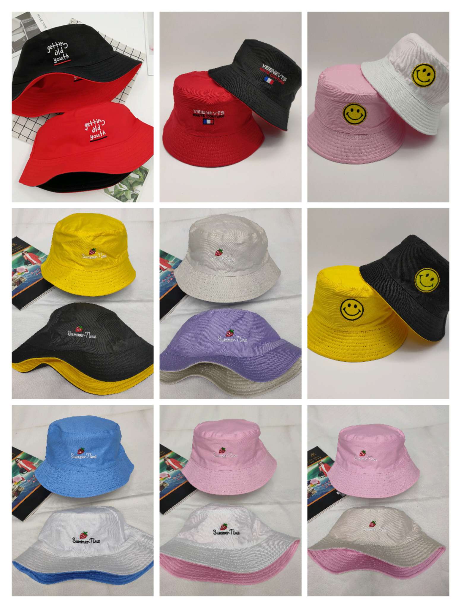 Double-sided fisherman's hat Specification image