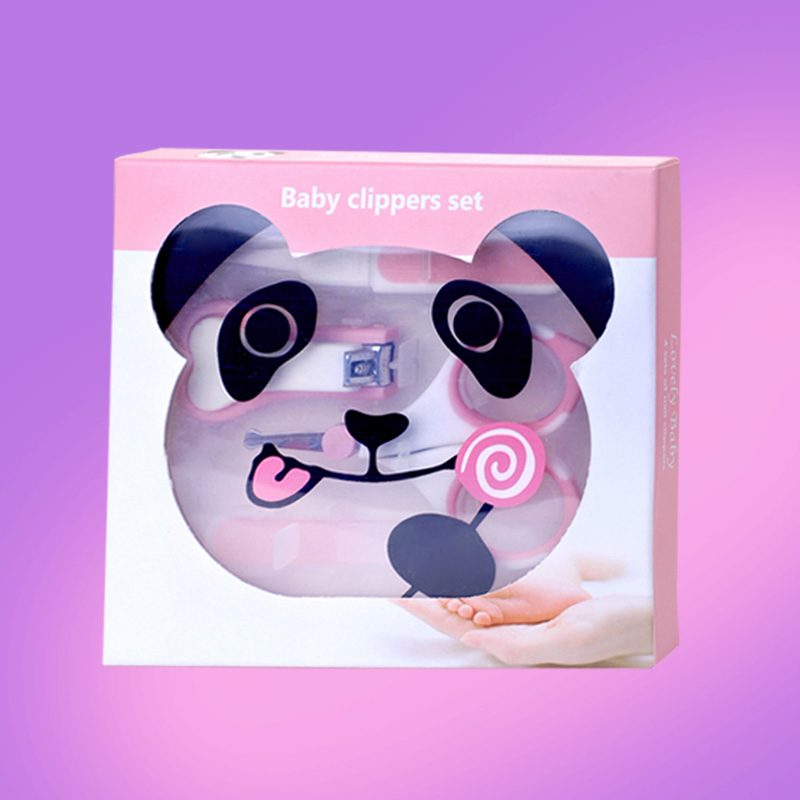 Panda Baby Care 4-Piece Baby Nail Clipper Set Baby Nail Clipper Knife Sharpener Cute Cartoon Version undefined