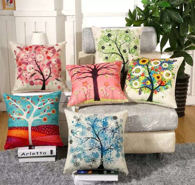 Digital printed throw pillows, customizable patterned linen cushions, home sofas, bedroom cushions, company event gifts for free customization Specification image