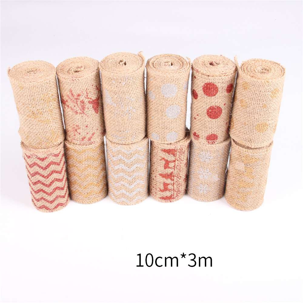 圣诞装饰麻布卷DiY装饰产品图