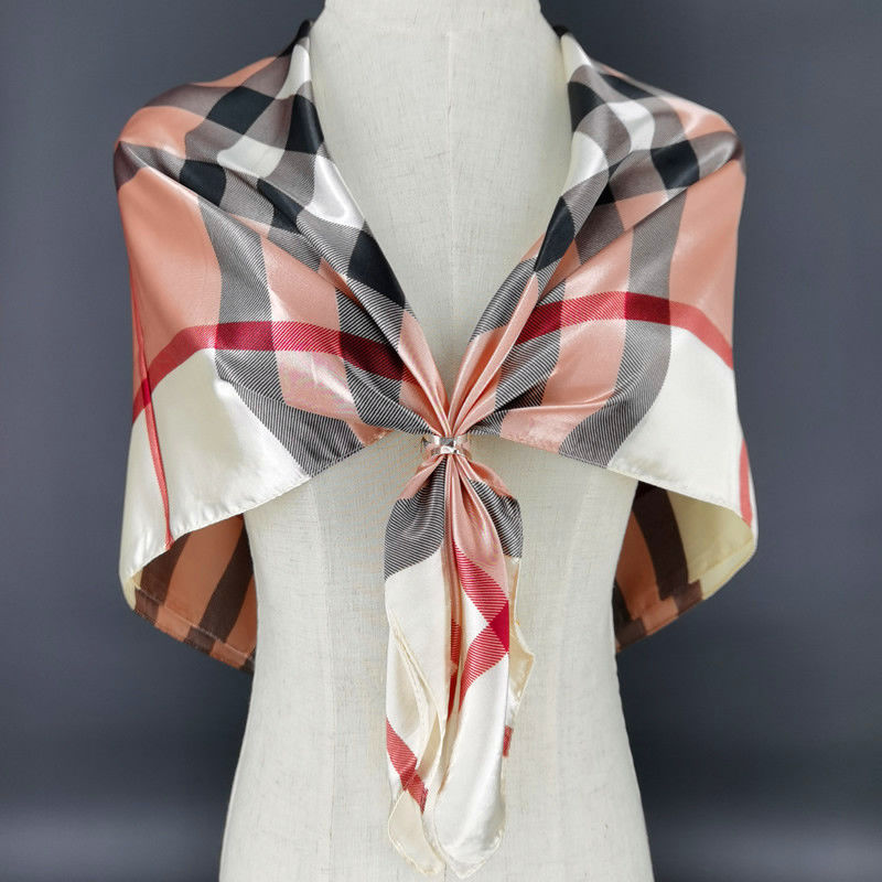 90*90 Silk Scarf Women's Silk Imitation Silk Large Square Scarf Four Seasons Available Shawl Scarf Application Scenario