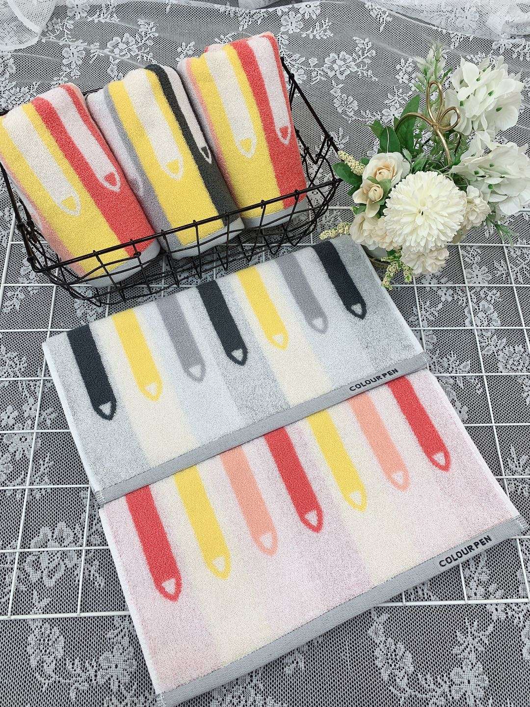 Vertical striped pure cotton jacquard towel details Picture