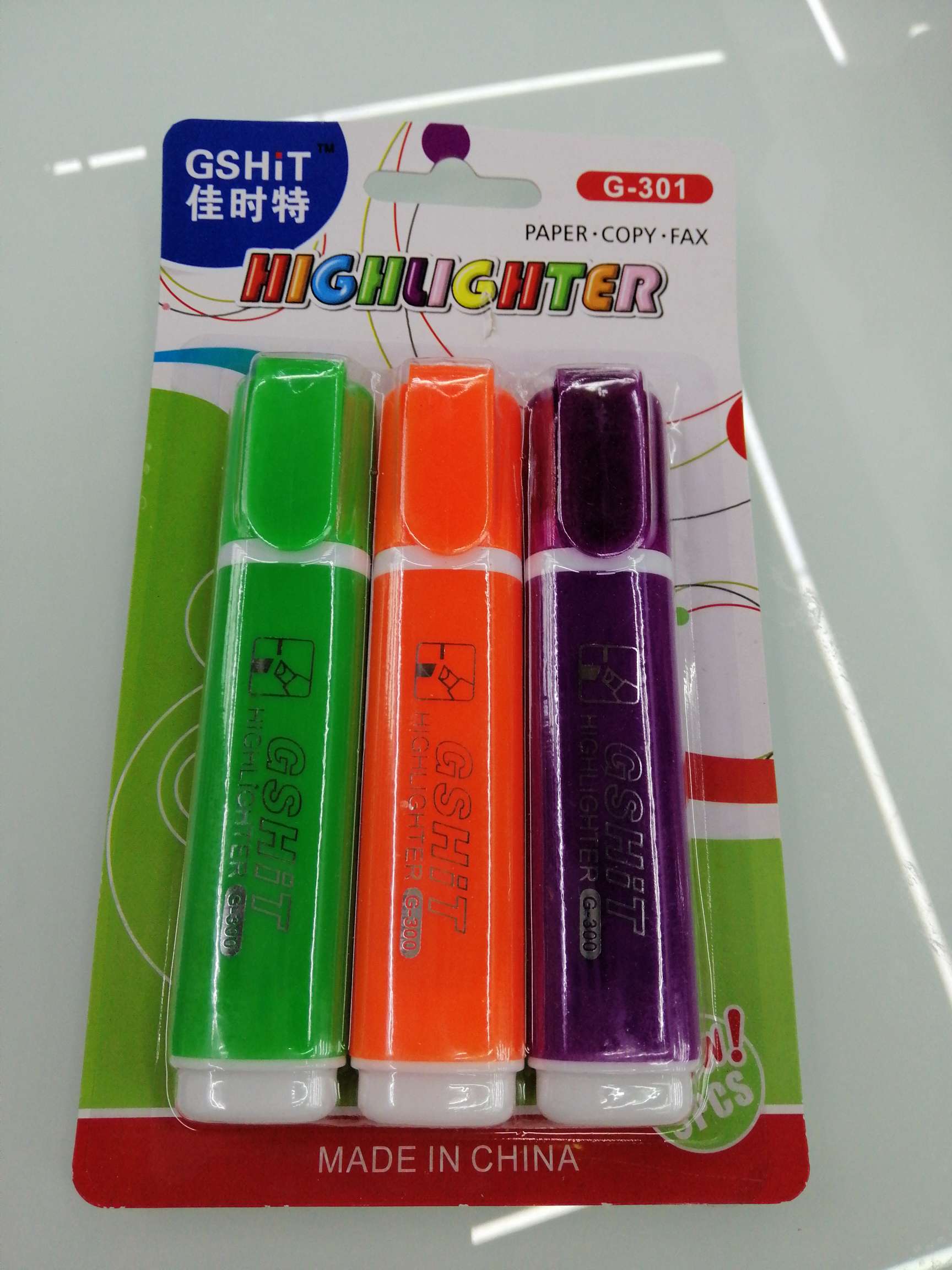 Hanjia Stationery, office Culture, student writing tools, highlighters, Jiashite 3 capd-holding highlighters, white Inks, various colors, custom-made full figure